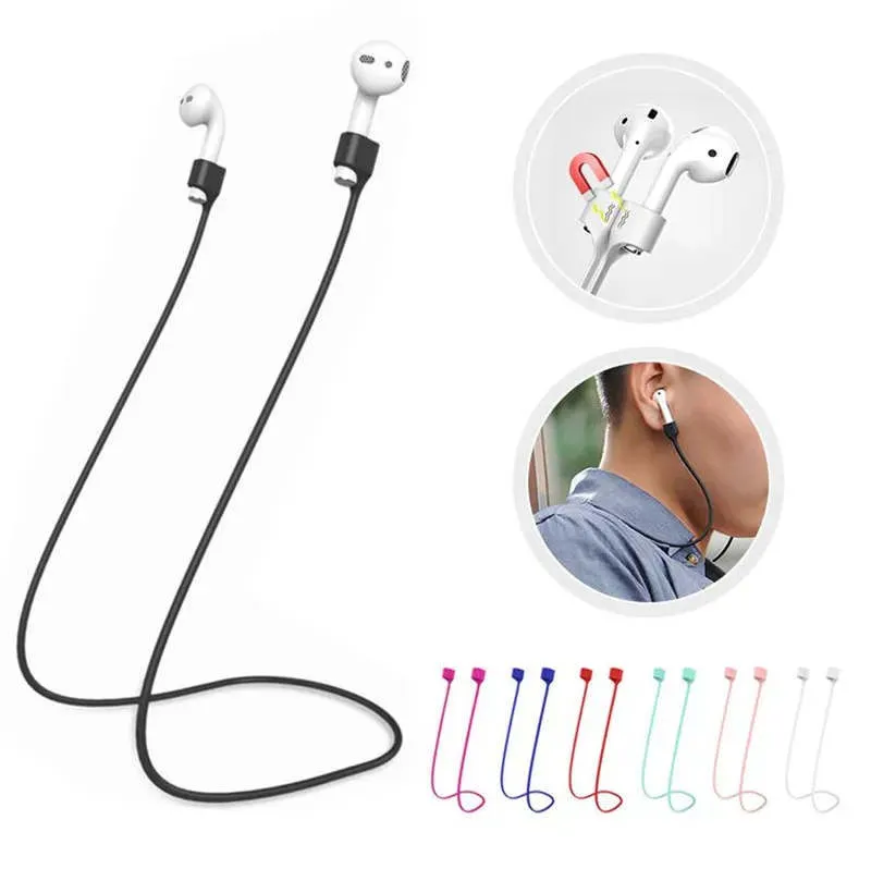 Magnetic Bluetooth Earphone Silicone Strap Anti-Lost Rope Magnetic Universal 70cm String Cable Cord For Apple AirPods 1 2 3 Pro iPhone Phone Headphone Accessories