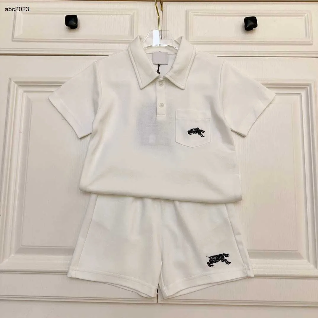 Classics Kids Clothes Baby Tracksuit Broidered Logo Boys T-shirt Set Taille 110-160 cm CM SUMBER POLO et short 24MA