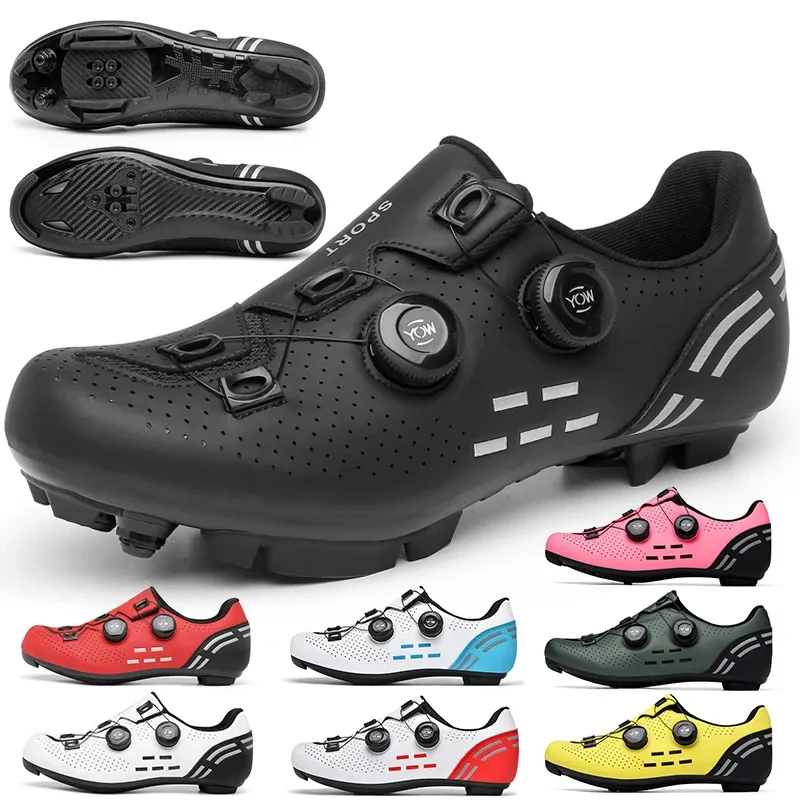 Skor 2023 Cykelskor män Mtb Cycling Shoes Carbon Fiber Road Lock Shoes Cycling Competition Sportskor Kvinnor SPD Scooter Shoes