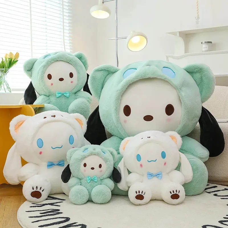 Wholesale cute green kitten plush toys children's games playmates holiday gifts room decoration claw machine prizes kid birthday christmas gifts Good quality