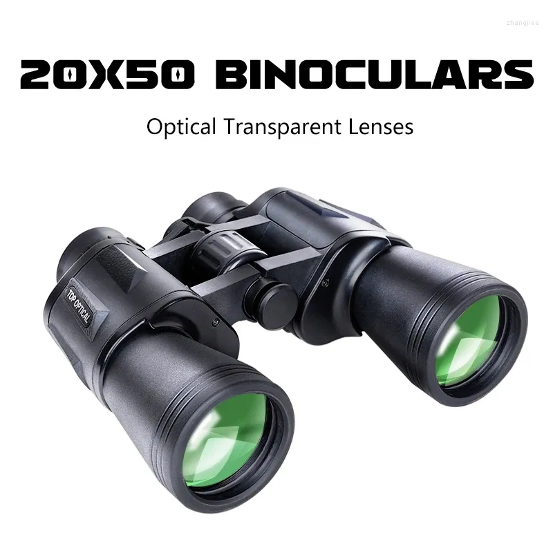 Teleskop Topoptical 20x50 Binoculars Professional med förvaringsväska för resande jaktfiske stort okular