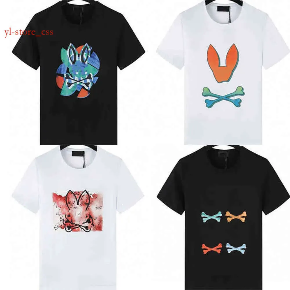 Marca de alta qualidade Mens Camisetas Crânio Coelho Padrão Top Algodão O-pescoço Manga Curta Camiseta Impressão Ghost Rabbit Polo Camisa Verão Mens Tee Luxo Designer Camisetas 480