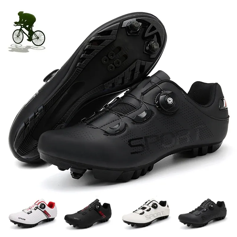 Stövlar 2022 Mountain Bike Shoes Men Selflocking Nonslip Road Cycling Footwear Racing Speed ​​Platt Sneakers Women SPD SL MTB Cleats Shoes