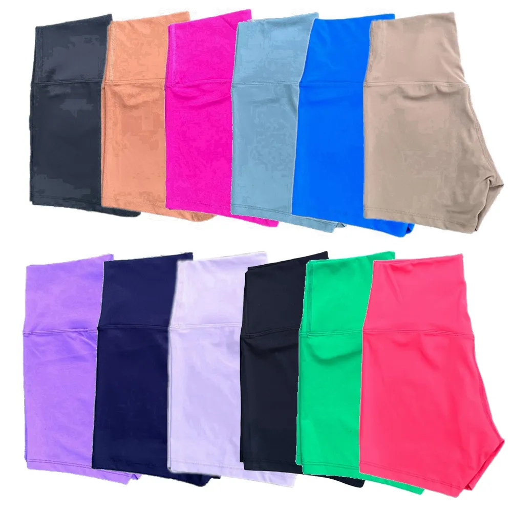 LL Pantaloncini sportivi Hotty Hot Quick Dry Traspirante Collant da allenamento a vita alta Abiti Abbigliamento sportivo da yoga Pantaloncini da donna Push Up Corsa Casual Biker Abbigliamento da palestra