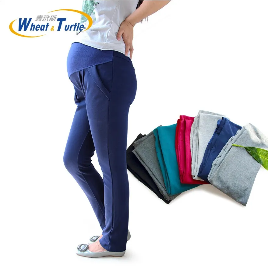 7 cores leggings para grávidas outono inverno roupas de algodão quente roupas de gravidez para mulheres grávidas calças de design de moda 240311