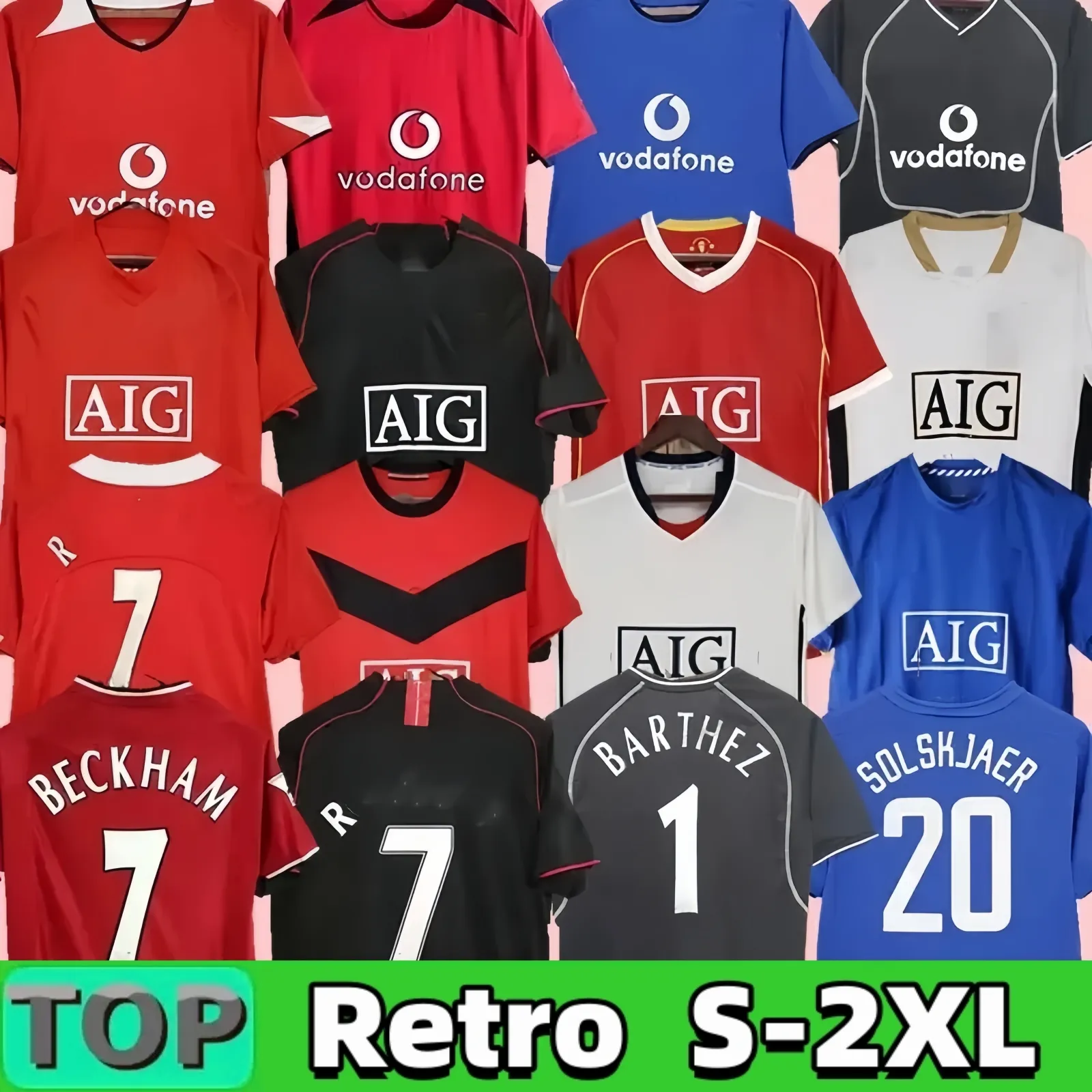 2007 2008 Retro Soccer Jerseys United Ronaldo Rooney Giggs Nani 2002 06 09 Home Away Scholes Tevez Berbatov Vidic 90 92 93 94 96 99 Scholes Vintage Classic Football