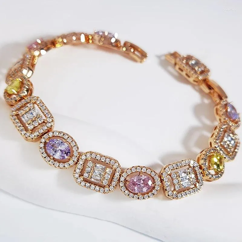 Charm Bracelets Elegant For Women Party Wedding Bijoux Trendy CZ Hand Jewelry Luxurious Female Jewelery Accessories Gifts