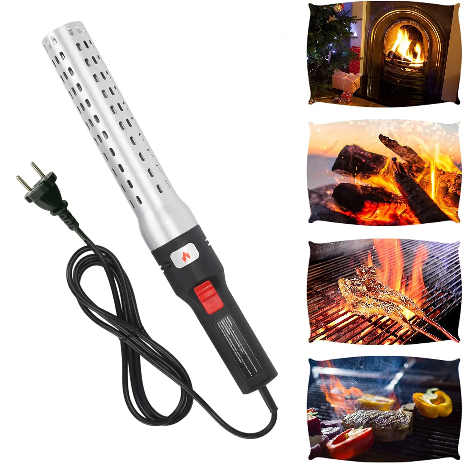 BBQ Starter Charcoal Lighter Electric Firelighter för Kamado Barbecue Grill Fire Tools Tänds snabbt BBQ ROKER GRILL 240312