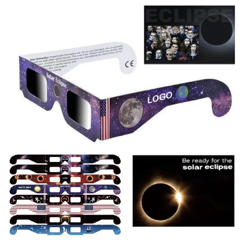 Eye Glasses 12 Pack Solar Eclipse Glasses 2024, CE ISO 12312-2