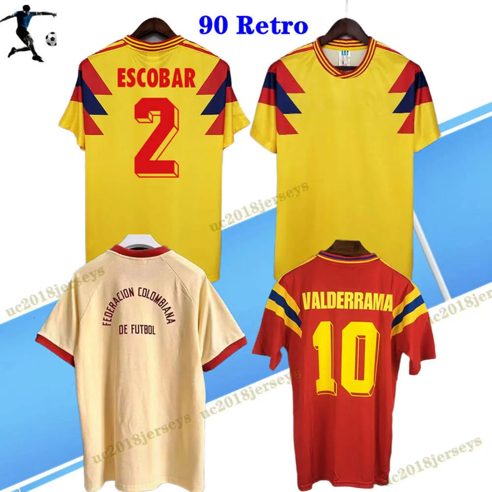 Valderrama Retro Voetbalshirt 1990 Colombia Speciale Editie JAMES Voetbalshirt FALCAO Jeugd Kind Camiseta katoenen retro casual T-shirt