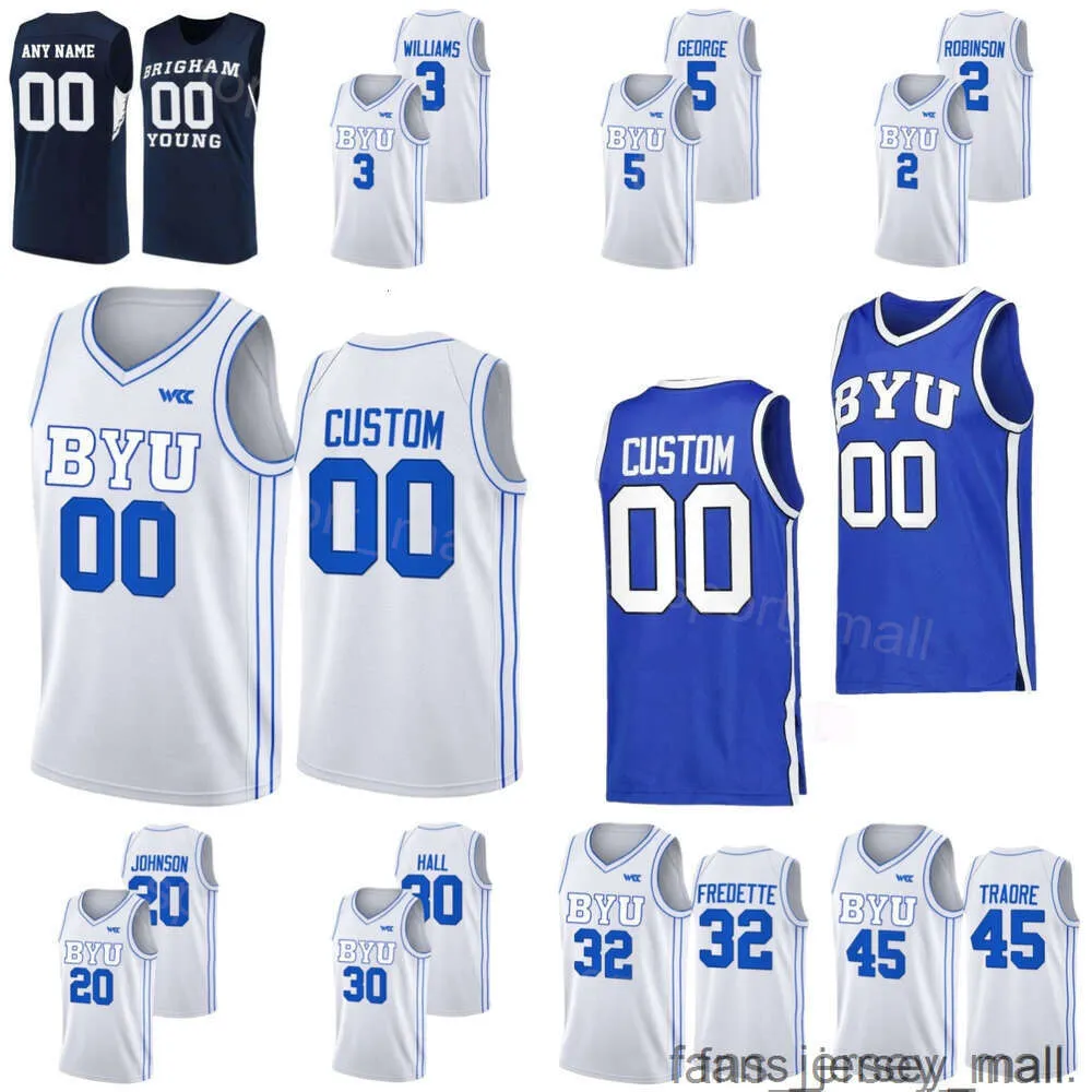 BYU Cougars College Jersey Basketball 3 Elijah Bryant 12 Eric Mika 1 Chase Fischer Tyler Haws Danny Ainge Jimmer Fredette Devin Durrant Shawn Bradley Greg Kite NCAA