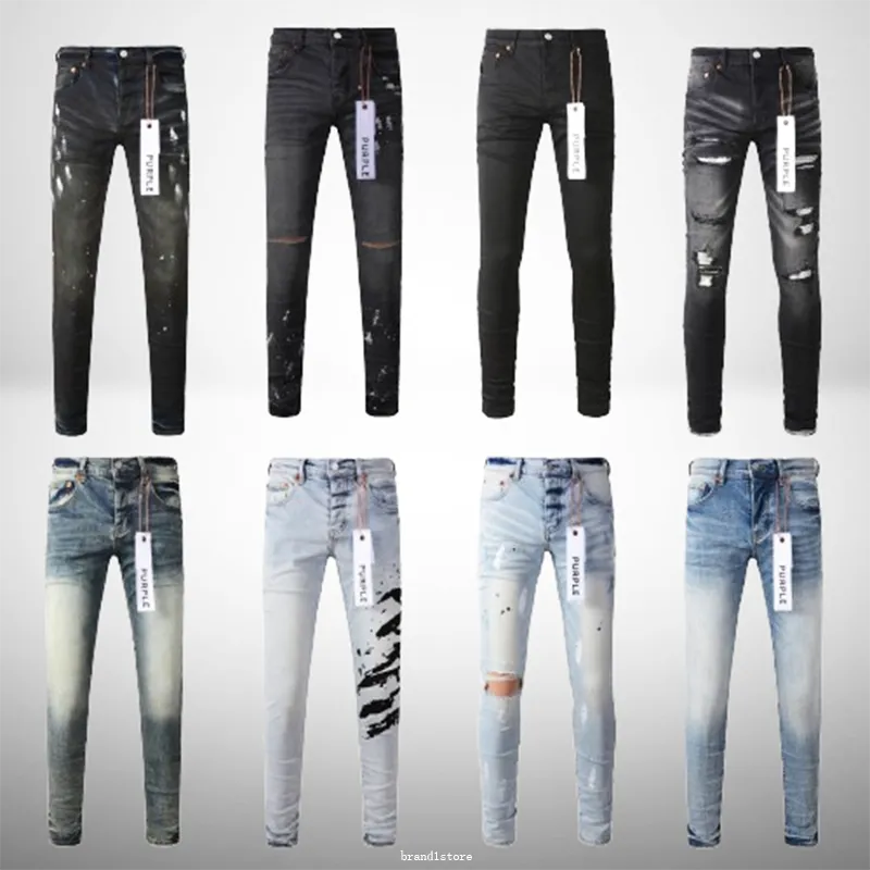 lila jeans designer mens jeans mens retro lapptäcke blossade byxor vilda staplade rippade långa byxor raka y2k baggy tvättade blekna för män shorts