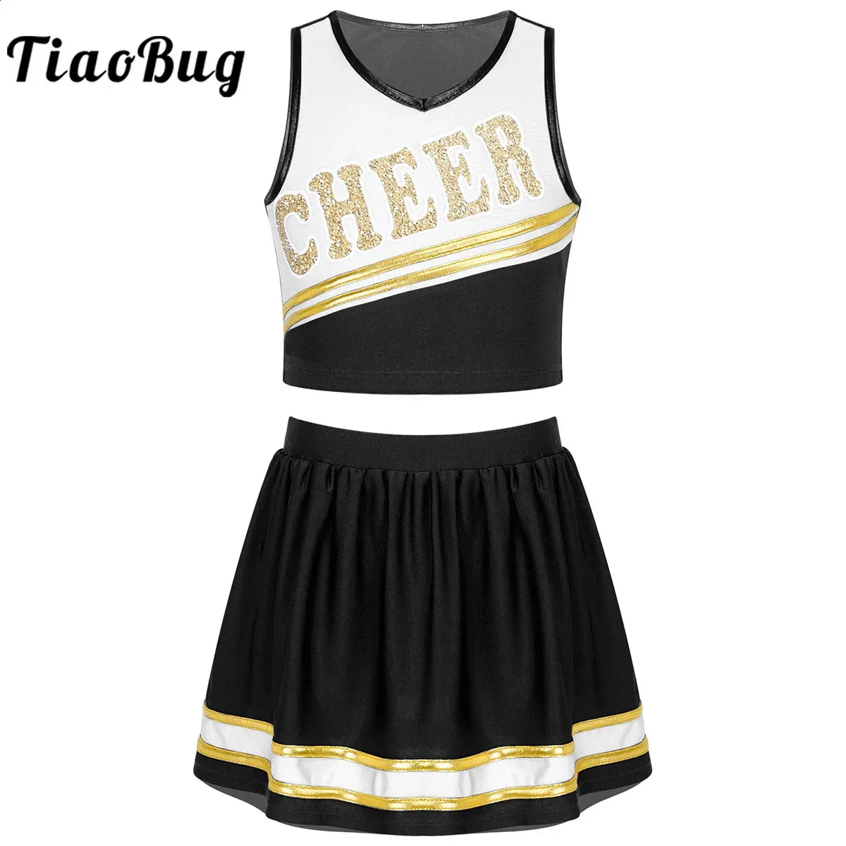 Костюм Cheer Leader для девочек, наряд на Хэллоуин, форма поддержки, карнавальная вечеринка, косплей, нарядная одежда 240305