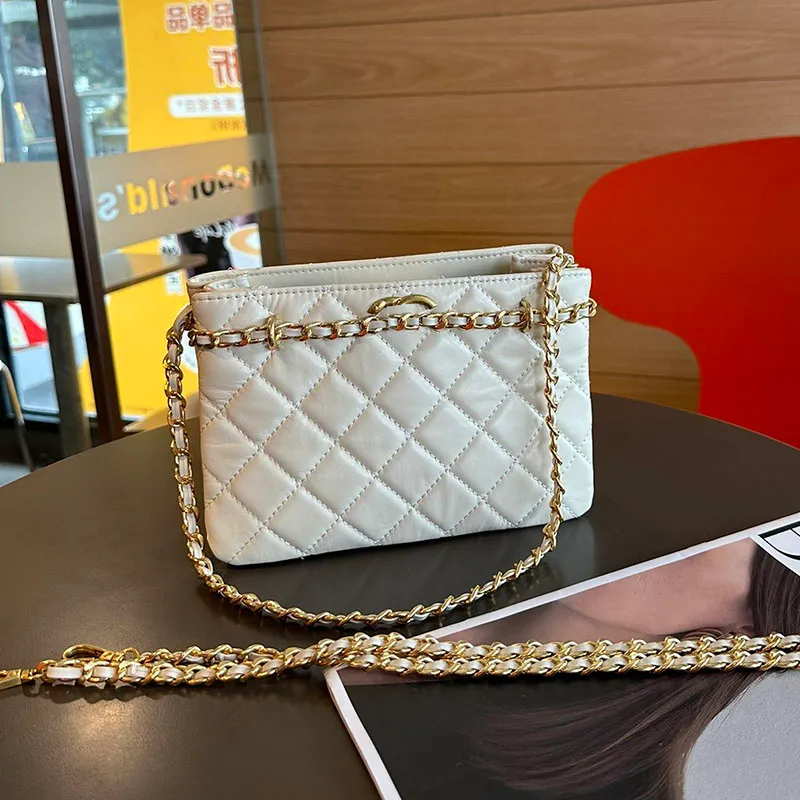 Mini Hobo Women Shoulder Bag 22CM Camellia Designer Wallet Leather Diamond Lattice Evening Clutch Shopping Coin Purse Gold Hardware Chain Luxury Handbag Sacoche