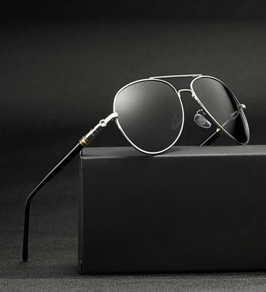 Mens Polarized Driving Sunglasses Vintage Pilot Eyewear Retro Shades Metal Eyeglasses Sport Sun Glasses Men Spring Hinge UV4009643823