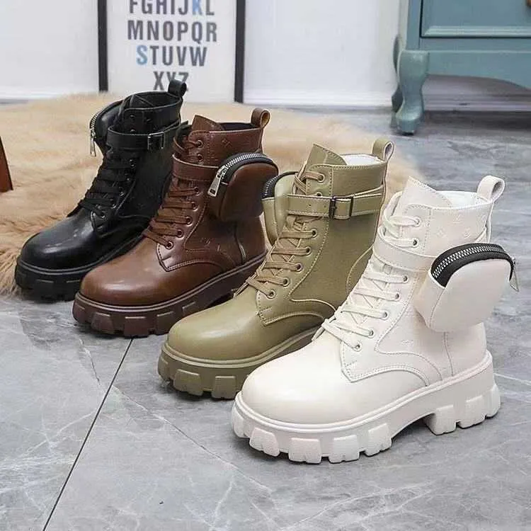 HBP Non-Brand The new platform ankle boots with a bag wearing waterproof platform British style fashion versatile sponge boots women