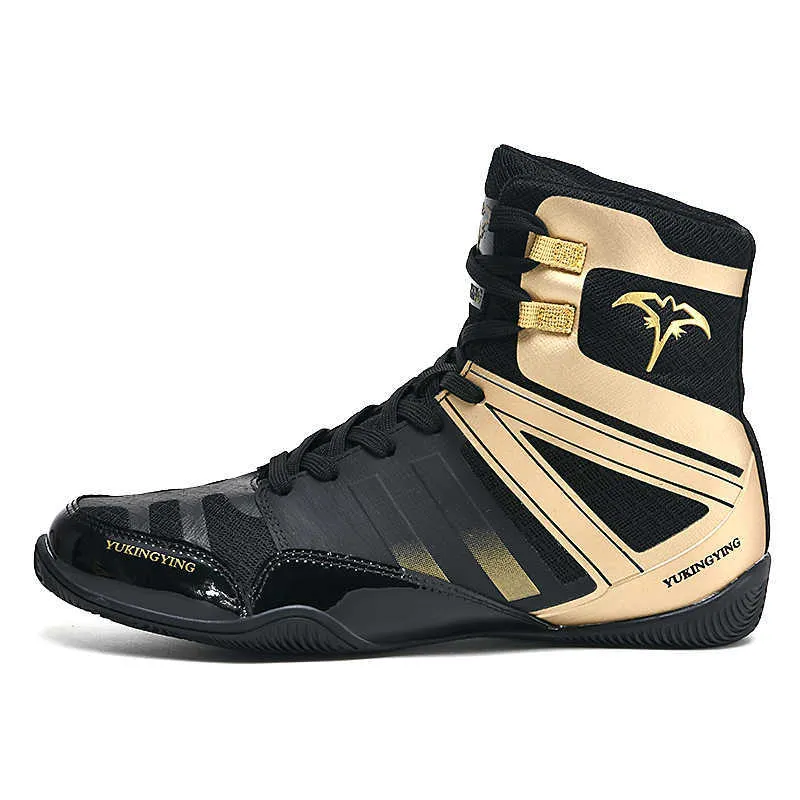 HBP Non-Brand Professionelle High-Top-atmungsaktive rutschfeste Herren-Box-Sanda-Schuhe, Wrestling-Stiefel