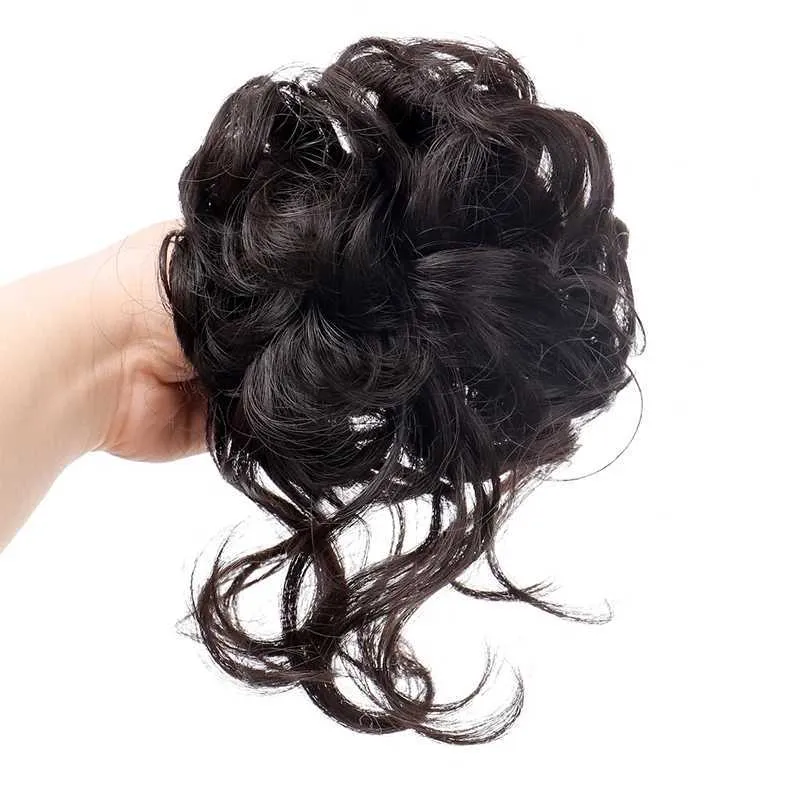 Synthetic Wigs Synthetic Claw Chignon Curly Hair Bands Messy Bun Hairpiece for Women Scrunchy Natural Clip-on hair Fake False Hair 240329