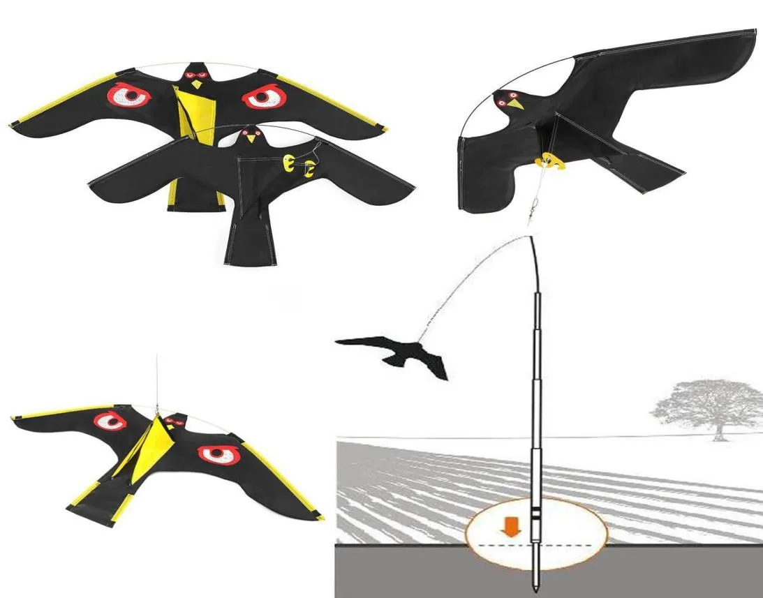 Nowy emulacja Flying Hawk Bird Scarer Drive Bird Kite for Garden Stracieckrow Yard Home Y2001062881600