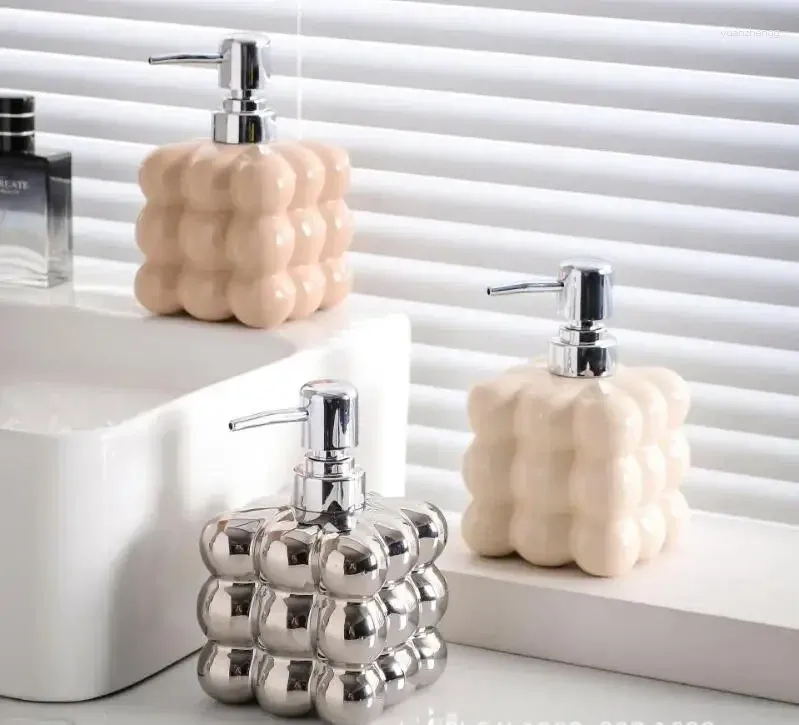 Dispenser di sapone liquido Bottiglia di lozione in ceramica Emulsione Bottiglie di disinfettante per le mani Shampoo per il lavaggio del corpo Forniture per il bagno di casa