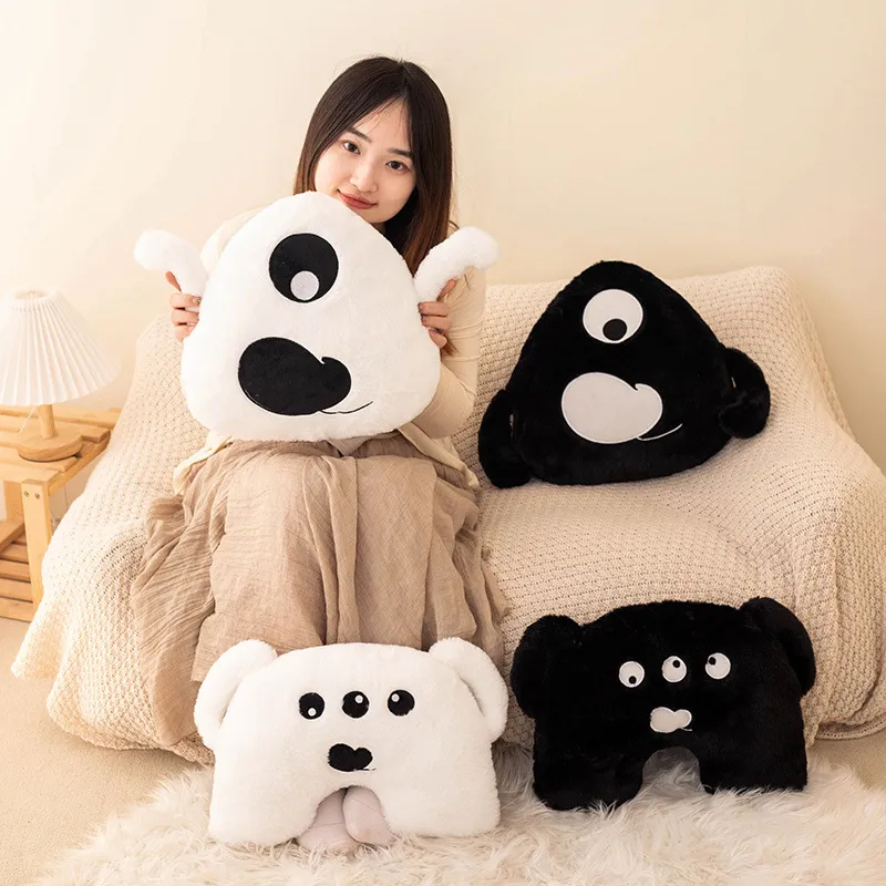 جديد أبيض وأسود وحش عينات وحش وسادة Sleeping Plush Plush Toy Sofa Decoration Gift