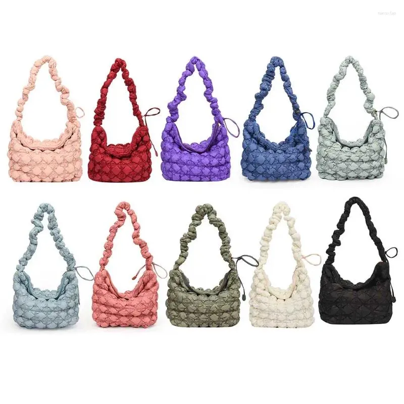 Shoulder Bags Women Satchel Fashion Pleated Shopper Bag Cloud Quilted Embroidered Thread Ladies Large Capacity Travel Camping