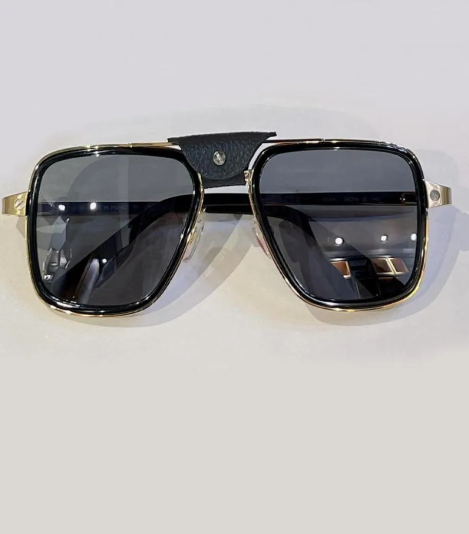 Óculos de sol piloto quadrado 0263 ouro metal preto cinza lente óculos de sol para homens gafas de sol uv400 proteção olho wear terno todos os rostos 7624684