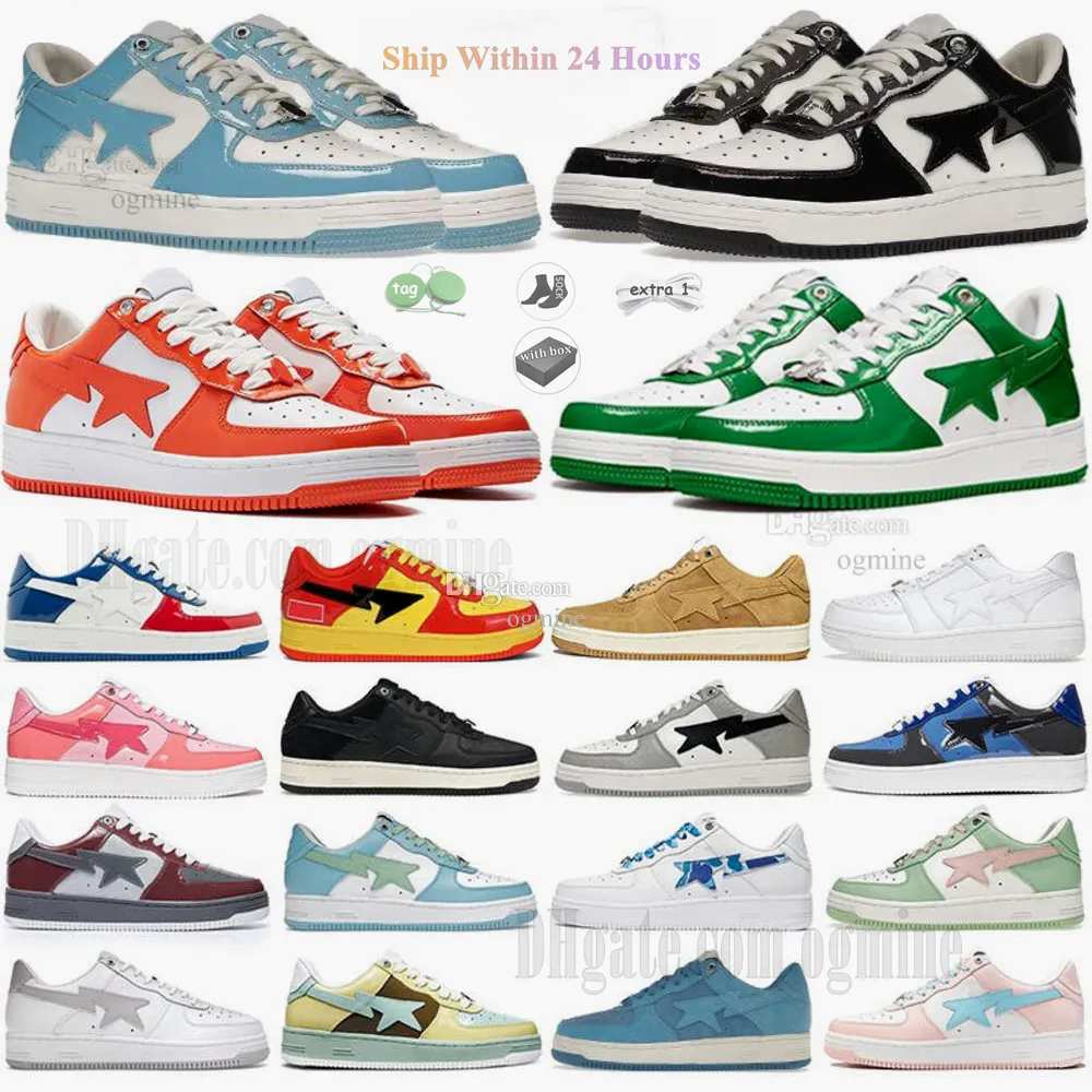 Dhgates para homens mulheres baixos sapatos de designer de alta qualidade tênis preto rosa laranja verde triplo branco cor um grande macaco de banho sk8 combo homens treinadores casuais esportes 36-47