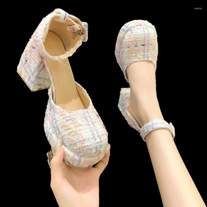 893 Vrouwen Voor Schoenen Jurk 2024 Hoge Kwaliteit Ronde Neus Damespumps Koreaanse Mode Eenvoudige Hakken Comfortabele Chunky 'S 87788 's