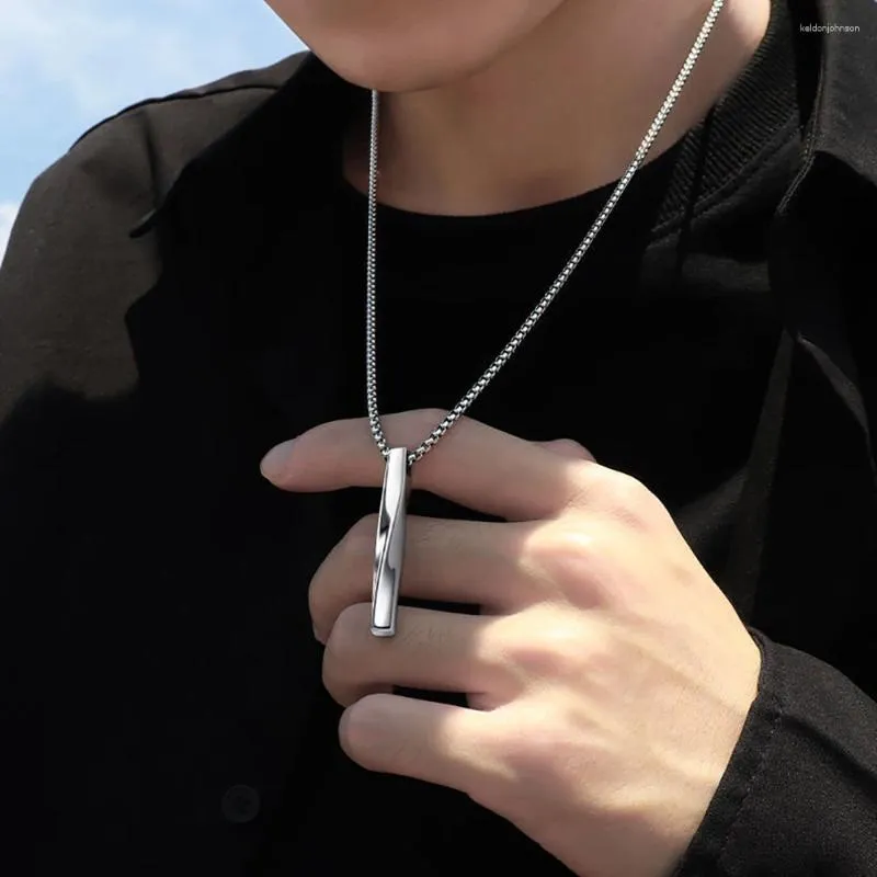 Pendant Necklaces Minimalist Simple Boys Alloy Men Punk Spiral Necklace Fashion Jewelry Clavicle Chain