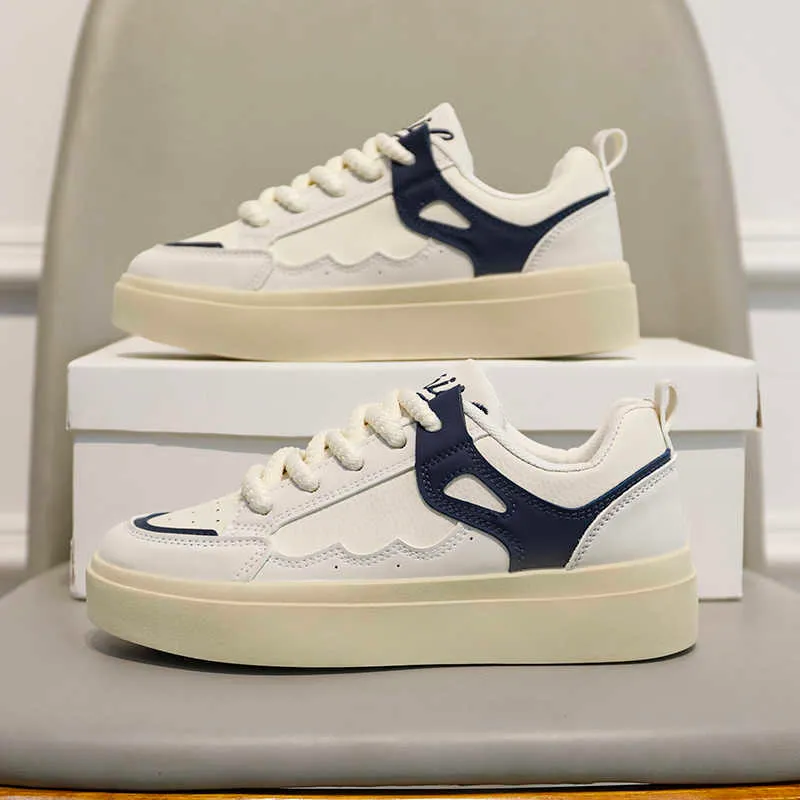 HBP Non-Merk Dames Casual Sneakers Nieuwe Lente Herfst Mode Witte Schoenen Voorraad Ademende Sportschoenen Met Veters Voor Dames