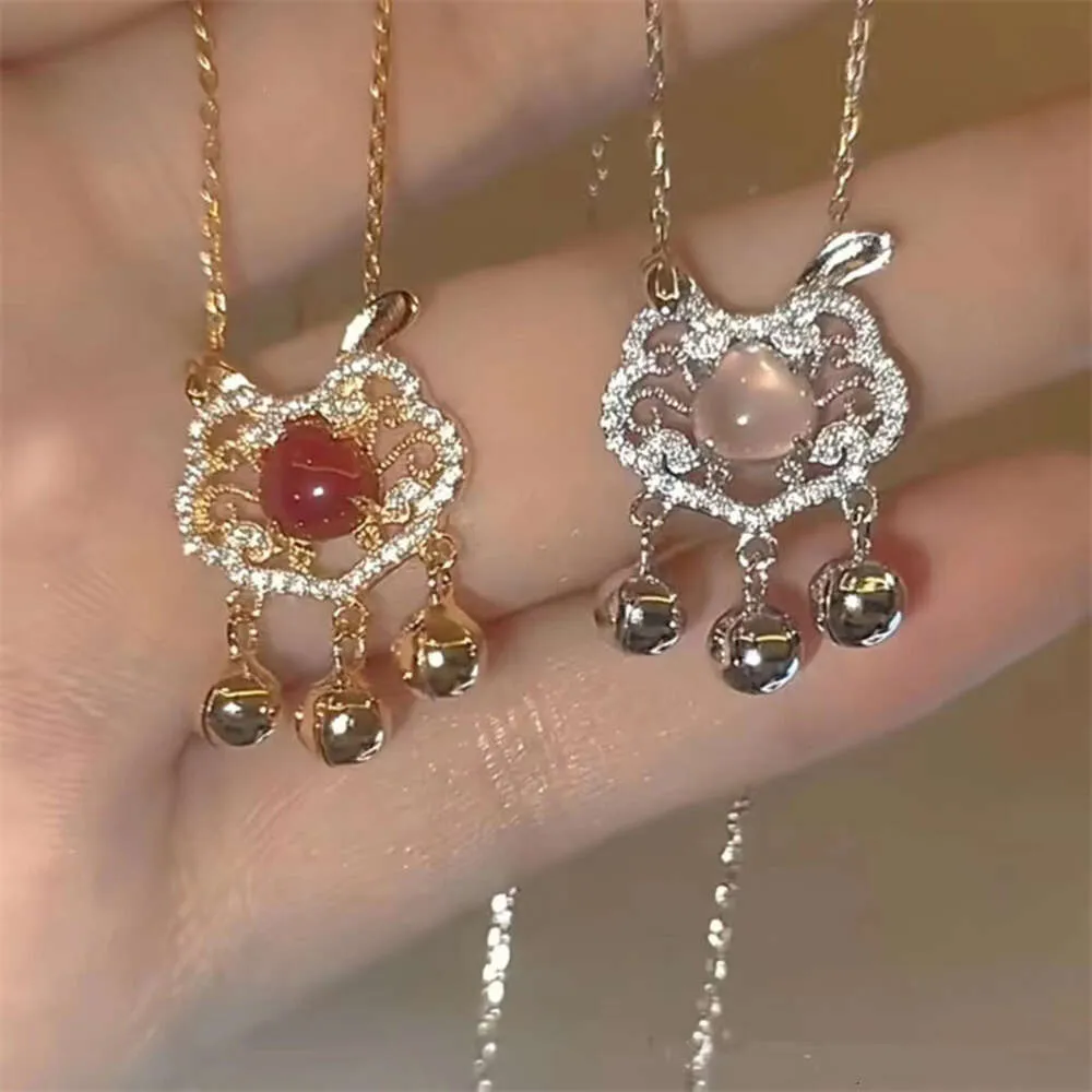 New Chinese Ancient Style Rabbit Ear Bell Tassels Pendant Necklace for Children