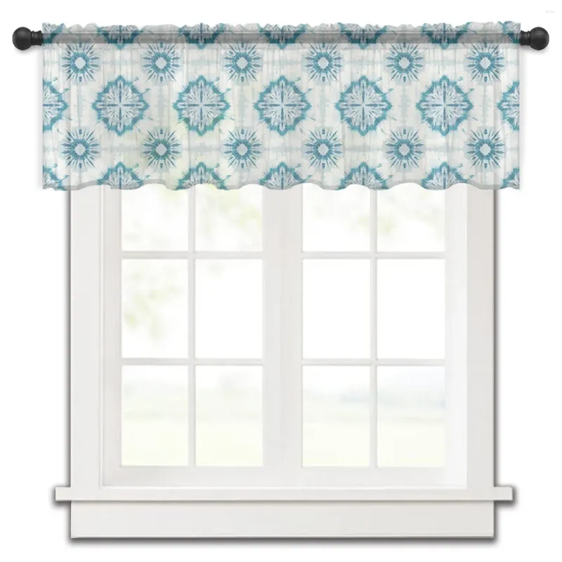 Vorhang Boho ethnische geometrische Tie Dye Schlafzimmer Voile kurze Fenster Chiffon Vorhänge für Küche Home Decor kleine Tüll Vorhänge