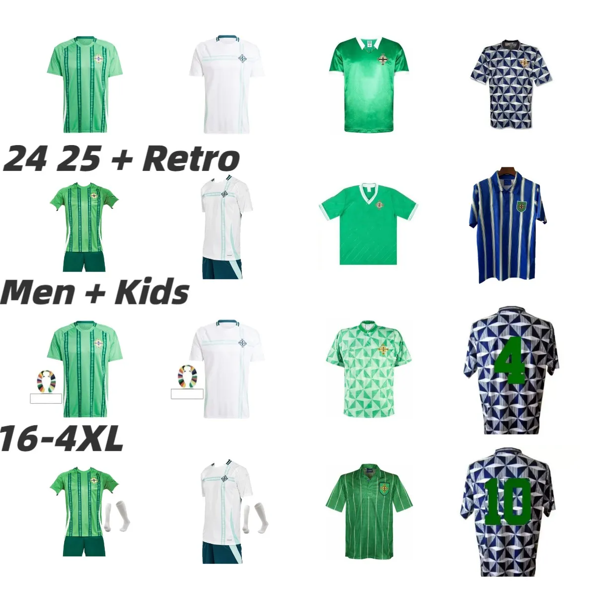 2024 2025 Noord -Ierland retro voetbal jersey Vintage 1979 88 90 92 93 94 Evans Lewis Saville Davis Whyte Lafferty McNair Maillots Best Charles voetbalhirt George George