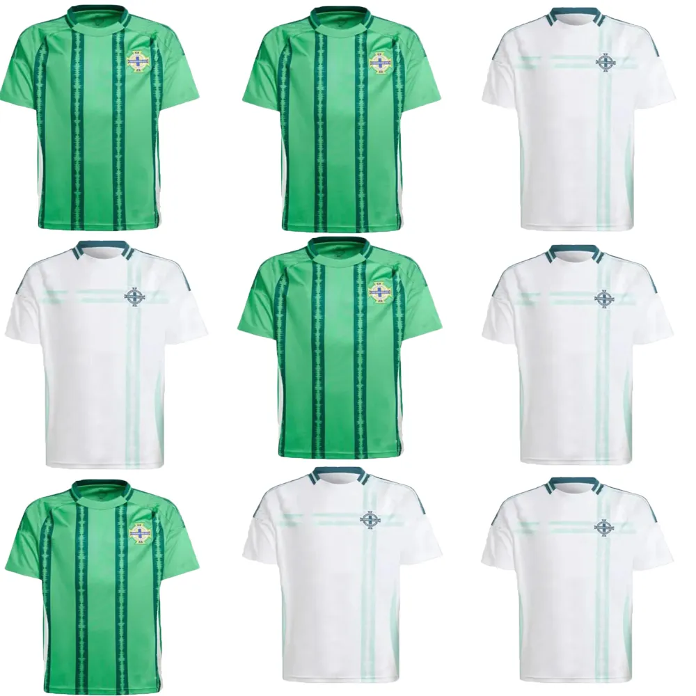 2024 Irlande du Nord Maillots de football de la Coupe d'Europe Hommes Kit Uniforme 2025 DIVAS CHARLES EVANS 24 25 Chemise de football CHARLES BALLARD MEILLEUR BROWN HOME AWAY