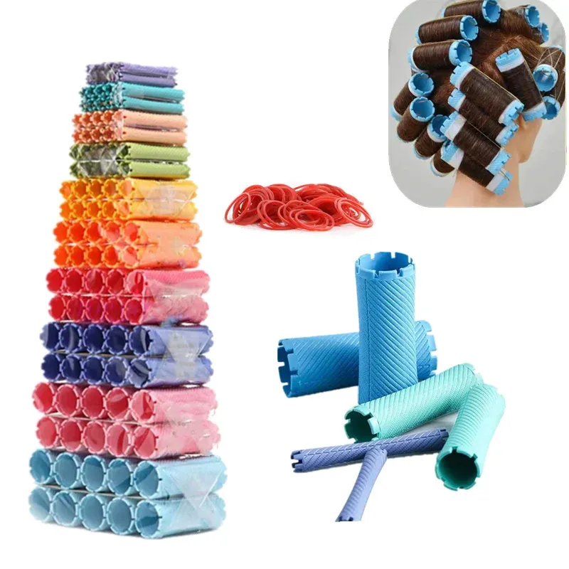 Strumenti 100 pezzi aste per permanente per capelli set aste in plastica per onde fredde aste per permanente bigodini strumento per lo styling dei parrucchieri (10 dimensioni colore misto)