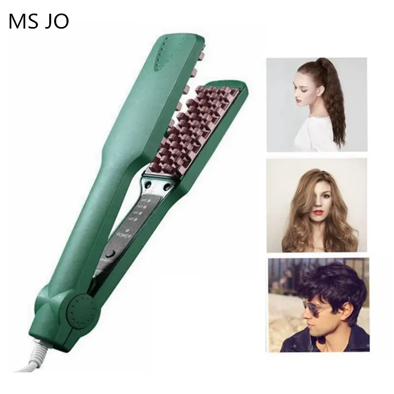 Irons Professional Volumizer Ceramic Hair Curling Iron Brush Comb Grid Crimper Waves Corn Brushes Styling Tools