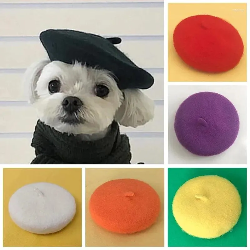 Vestuário para cães filhote de cachorro gatinho pintor chapéu de lã acessórios para animais de estimação Grooming vestir-se boné bonito boina mini decorativo gato headwear