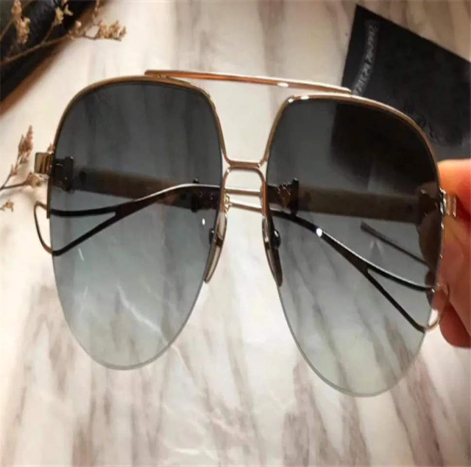 Yeni Moda Tasarımcı Güneş Gözlüğü New York Tasarımcı Gözlük Pilotu Yarım Çerçeve Steampunk Stil En Kalite UV400 Lens7295801