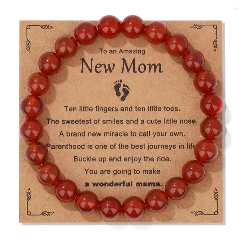 Charm Bracelets To Mom Stone Natural Agates Crystal Unakites Beaded With Mothers Day For Mommy Gifts