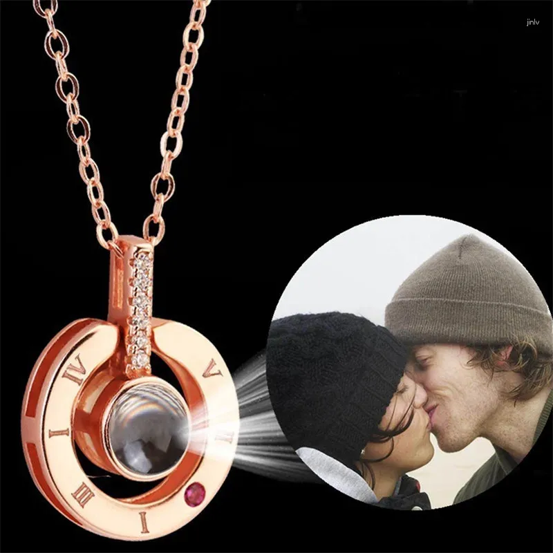 Pendentif Colliers WWLB Amant Bijoux de mariage Cadeaux de Saint-Valentin Collier personnalisé Po avec charmes Projection Pet Picture Collier ras du cou