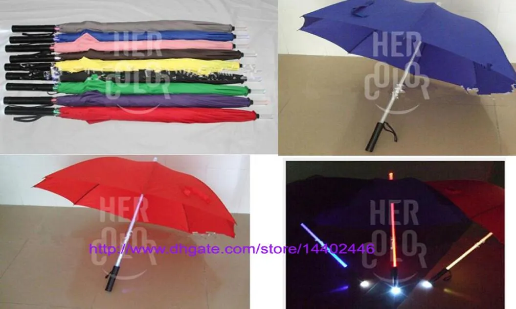 20 pcslot Cool Blade Runner lumière LED sabre Flash parapluie rose parapluie bouteille parapluies lampe de poche nuit Walkers1688039