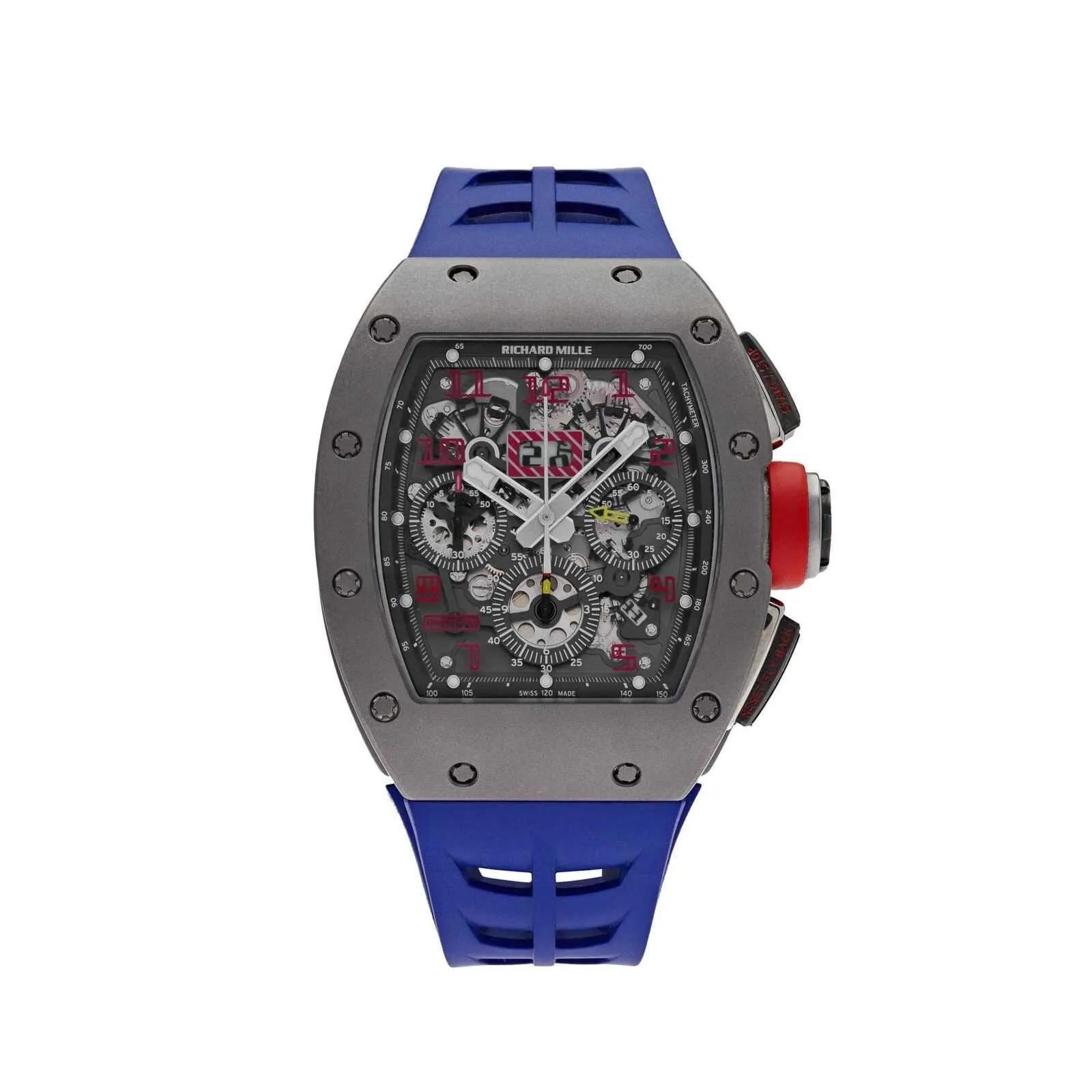 мужские дизайнерские часы Роскошные часы Наручные часы RM011 Felipe Massa Sandblast Grade 5 Titanium Chronograph