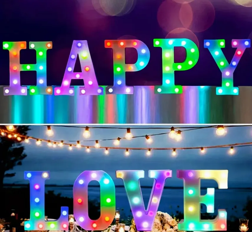 22cm Colorful RGB LED Letter Light - Remote-Controlled Multi-Color Alphabet Decor for Personalized Room Ambiance