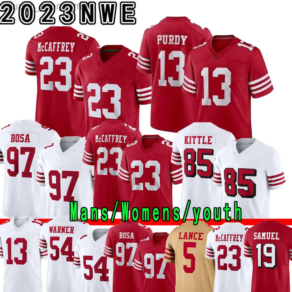 Christian McCaffrey Brock Purdy Niners Maillots de football Trey Lance Nick Bosa George Kittle Deebo Samuel Fred Warner Jerry Rice 49erlity Joe Montana Talanoa Hufanga