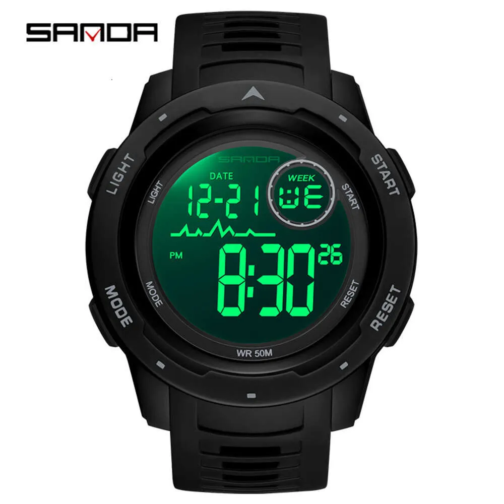 Sanda New 2125 Display Single Chip Outdoor Night Glow Orologio personalizzato creativo da uomo e da donna