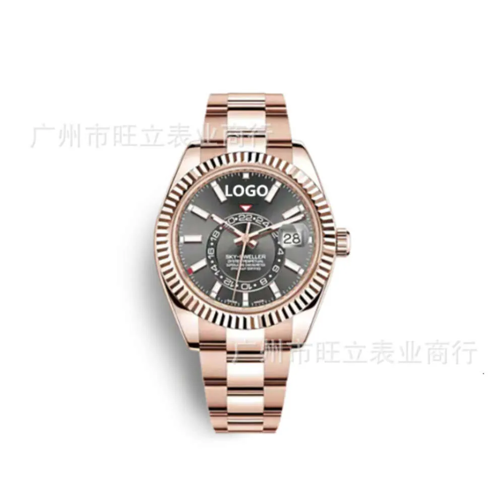 Mens Lao Jia log tipo luminoso automatico meccanico Skywalker orologio cinturino in acciaio cielo portafoglio WatchRO6G
