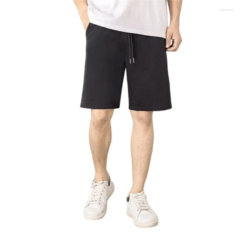 Short d'été en coton pour hommes, couleur unie, absorbant la sueur et respirant, culotte décontractée, longueur vive, taille M à 5XL