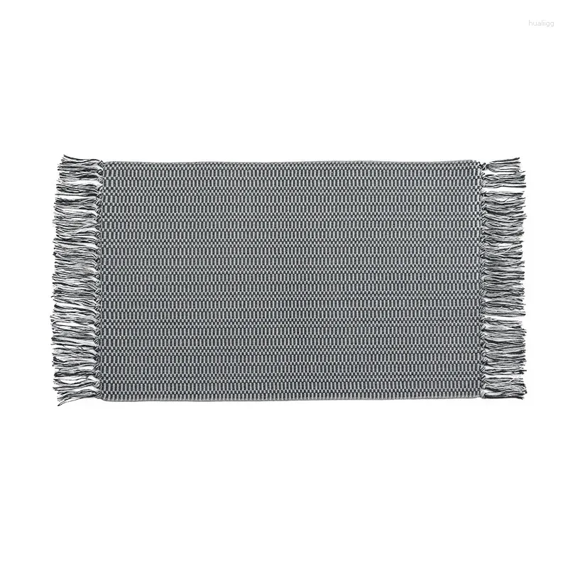 Carpets Nordic Cotton And Polyester Knit Door Mat Tassel Bedroom Kitchen Rugs Floor Washable Home Decoration