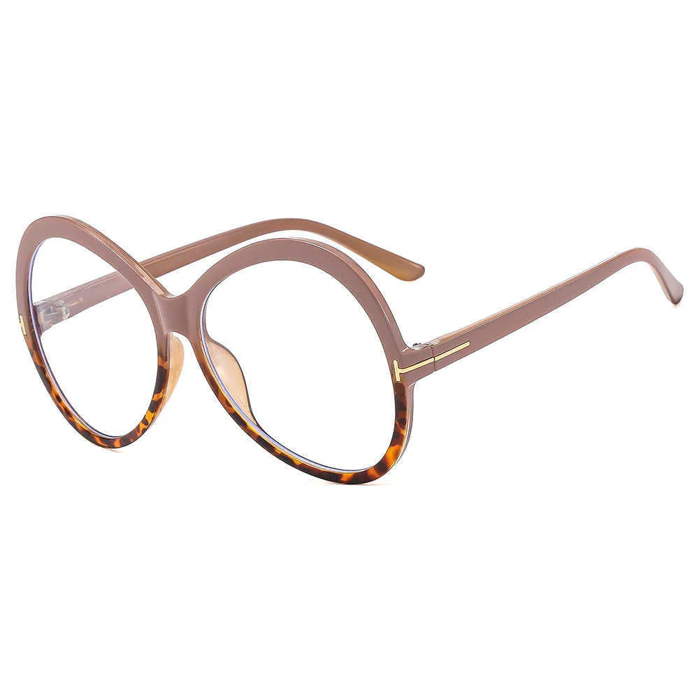 Frame Glasses for Women Mens New T-shaped Mi Nail Super Large Toad Trendy Personalized Can Be Paired with Myopia Flat Glass